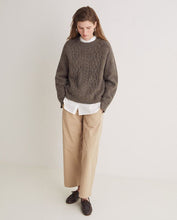 Load image into Gallery viewer, Yerse Cable merino nep yarn jumper Plumo
