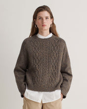 Load image into Gallery viewer, Yerse Cable merino nep yarn jumper Plumo