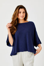 Load image into Gallery viewer, SUZY D Livea tabbard knit sweater navy