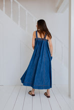 Load image into Gallery viewer, Bonté Keiko multi stitch detail denim sundress Indigo