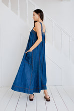 Load image into Gallery viewer, Bonté Keiko multi stitch detail denim sundress Indigo