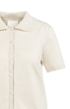 Load image into Gallery viewer, YAYA Crochet edge detail s/s cardigan Beige Melange - CW CW