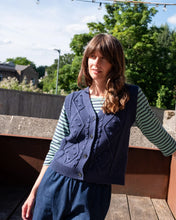 Load image into Gallery viewer, Bibico Lora cable knit waistcoat Indigo