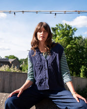 Load image into Gallery viewer, Bibico Lora cable knit waistcoat Indigo