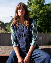 Load image into Gallery viewer, Bibico Lora cable knit waistcoat Indigo
