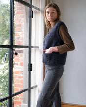 Load image into Gallery viewer, Bibico Mira hand knit cable pocket waistcoat Navy