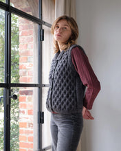 Load image into Gallery viewer, Bibico Peppa textured hand knit waistcoat Dove Grey