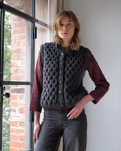 Load image into Gallery viewer, Bibico Peppa textured hand knit waistcoat Dove Grey