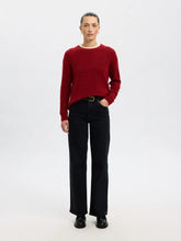 Load image into Gallery viewer, Selected Lulu O neck jumper Equestrian Melange Red
