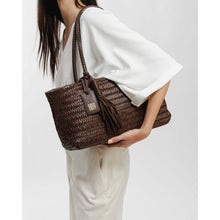 Load image into Gallery viewer, Biba Perkins PER10L woven leather bag Dark Brown