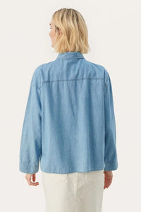 Part Two Emmarose lyocell casual shirt Light Blue Denim
