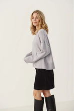 Load image into Gallery viewer, Part Two Charlene relaxed Wool Cashmere blend knit Light Grey Melange