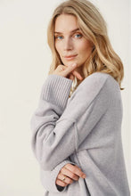 Load image into Gallery viewer, Part Two Charlene relaxed Wool Cashmere blend knit Light Grey Melange