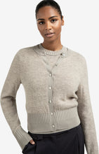 Load image into Gallery viewer, YAYA Double rib detail cardigan Brownish Grey