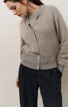 Load image into Gallery viewer, YAYA Double rib detail cardigan Brownish Grey