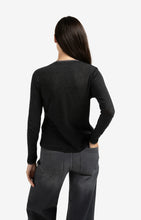 Load image into Gallery viewer, YAYA Suedine trim neckline trim top Anthracite Melange