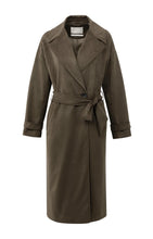 Load image into Gallery viewer, YAYA Long suedine coat with belt Brown