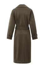 Load image into Gallery viewer, YAYA Long suedine coat with belt Brown