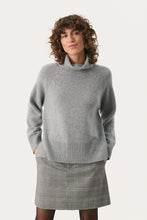 Load image into Gallery viewer, Part Two Leighton roll neck knit Medium Grey Melange