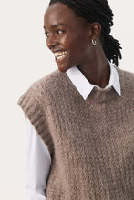 Load image into Gallery viewer, Part Two Landa textural herringbone knit tank Mink Melange