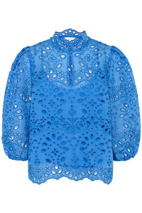 Part Two Grethe Broderie Anglaise shirt Nebulas Blue