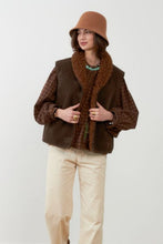 Load image into Gallery viewer, Orfeo Madeline faux sheepskin gilet Chocolate