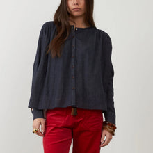 Load image into Gallery viewer, Orfeo Kristin embellished back detail shirt Midnight Indigo