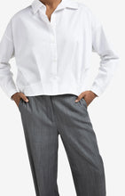 Load image into Gallery viewer, YAYA Pleat detail blouson cotton shirt Pure White