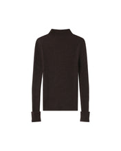 Load image into Gallery viewer, Grace & Mila Saturday ribbed knit mock neck jumper Chocolate