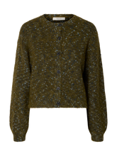 Load image into Gallery viewer, Selected Kat nep yarn short cardigan Fir Green Light Blue