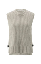 Load image into Gallery viewer, YAYA Ribbed side buckle tank Brownish Grey Melange