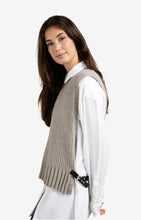 Load image into Gallery viewer, YAYA Ribbed side buckle tank Brownish Grey Melange
