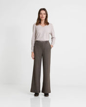 Load image into Gallery viewer, Yerse Alba tricot textured trouser Light Brown