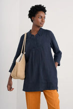 Load image into Gallery viewer, Seasalt tide clock linen tunic Maritime