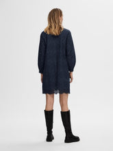 Load image into Gallery viewer, Selected Femme Tatiana Broderie Anglaise shirt dress Dark Sapphire
