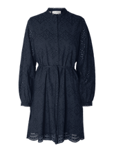 Load image into Gallery viewer, Selected Femme Tatiana Broderie Anglaise shirt dress Dark Sapphire
