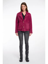 Load image into Gallery viewer, Rino & Pelle Sena knitted fringed edge jacket Winter Plum