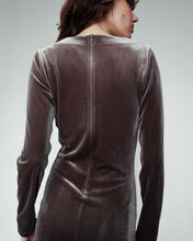 Load image into Gallery viewer, Grace & Mila Oceane velvet draped short dress Grey