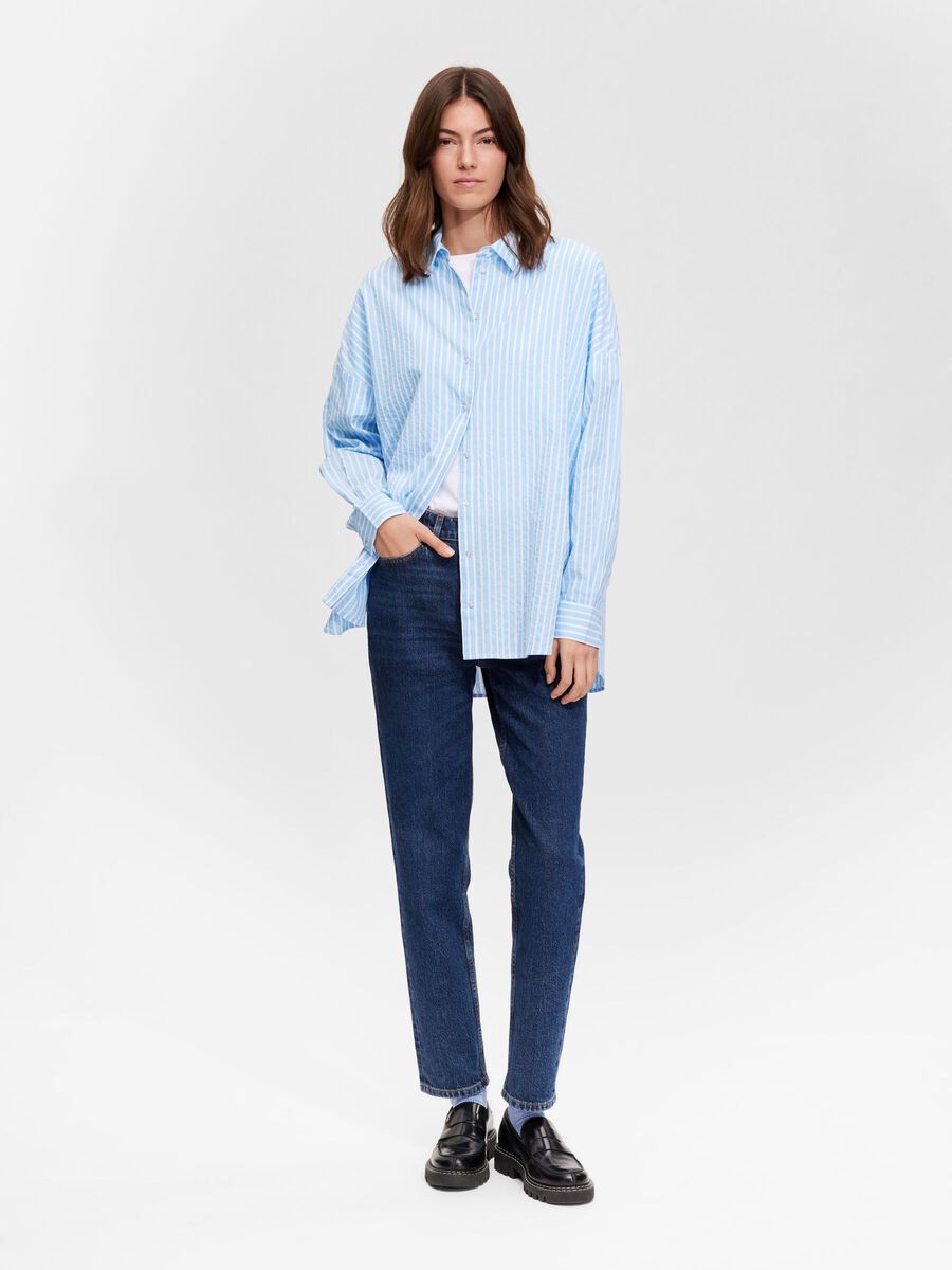 Selected Femme Sanni L/S striped shirt blue