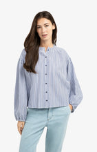 Load image into Gallery viewer, YAYAStriped blouse with shirred detail Navy Blazer Design - CW CW