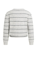Load image into Gallery viewer, YAYA Striped knitted cardigan with tie detail Medium Grey Melange