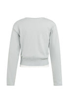 Load image into Gallery viewer, YAYA Layered look contrast neckline sweater Vapour Blue Grey - CW CW