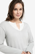 Load image into Gallery viewer, YAYA Layered look contrast neckline sweater Vapour Blue Grey - CW CW