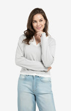 Load image into Gallery viewer, YAYA Layered look contrast neckline sweater Vapour Blue Grey - CW CW