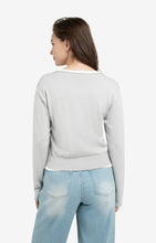 Load image into Gallery viewer, YAYA Layered look contrast neckline sweater Vapour Blue Grey - CW CW