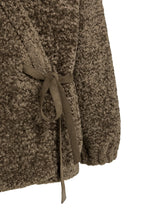 Load image into Gallery viewer, YAYA Teddy wrap jacket with tie closure Slate Brown