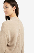 Load image into Gallery viewer, YAYA Button back textured knit Oxford Tan Brown Melange - CW CW