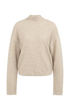 Load image into Gallery viewer, YAYA Button back textured knit Oxford Tan Brown Melange - CW CW