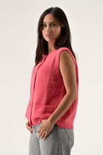 Load image into Gallery viewer, Orfeo Matt knit gilet with patch pocket Rose - CW CW