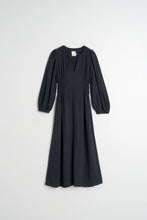 Load image into Gallery viewer, Indi & Cold Crepe shirred waist dress Navy